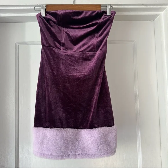 strapless open back dress Zapaka Women Dark Purple Formal Dress Irregular A Line Spaghetti Straps Long Party Dress, Dark Purple / US2 main image 0
